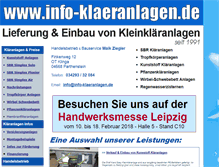 Tablet Screenshot of info-klaeranlagen.de